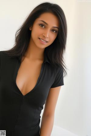 A woman in a gray lingerie posing for the camera.