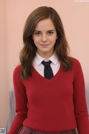 A young woman posing naked on a white couch.