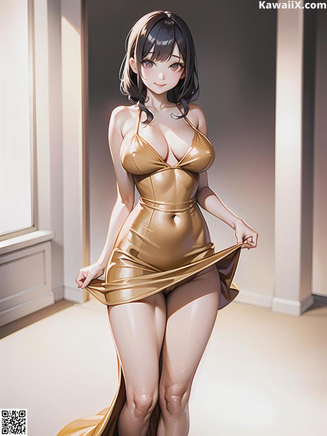 Hentai - 华彩繁花 Set 1 20230602 Part 2 No.f141db A woman in a gold dress standing in a room.