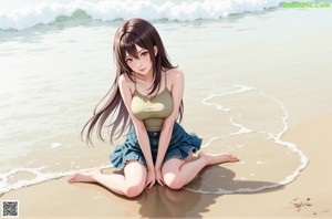A woman in a white bikini standing on a dirt road.